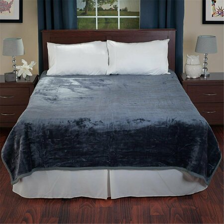 DAPHNES DINNETTE 8 lbs Solid Soft Heavy Thick Plush Mink Blanket , Grey DA3234934